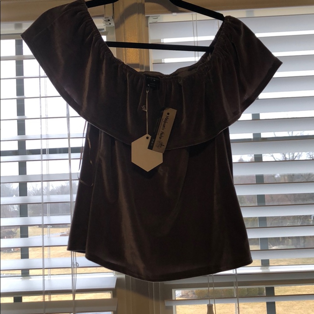 Off the shoulder cropped top